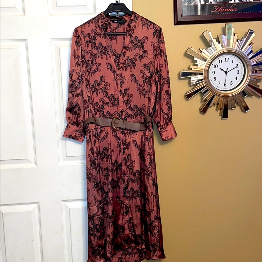 Zebra Zara Belt Dress